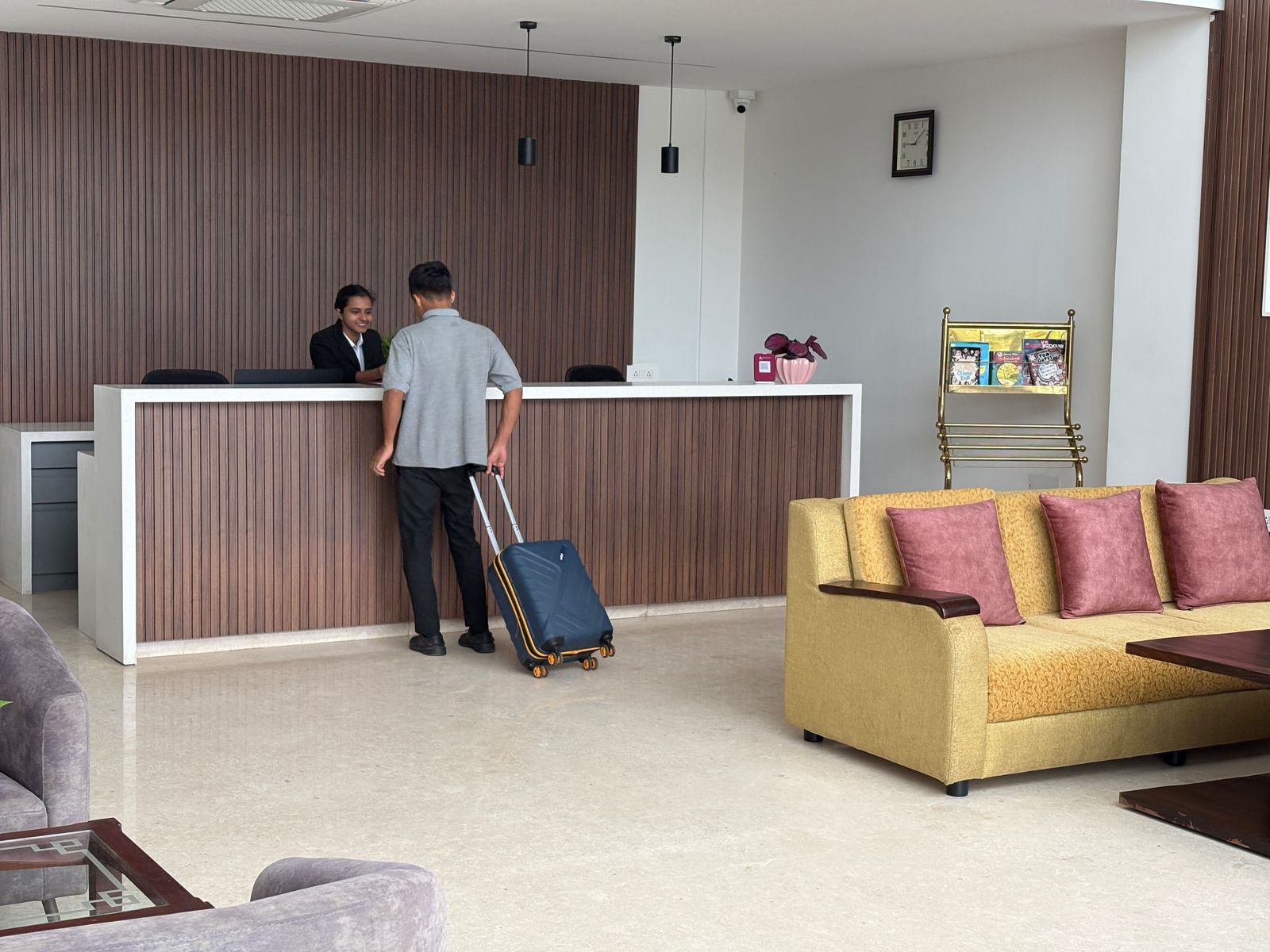 Reception desk and check-in